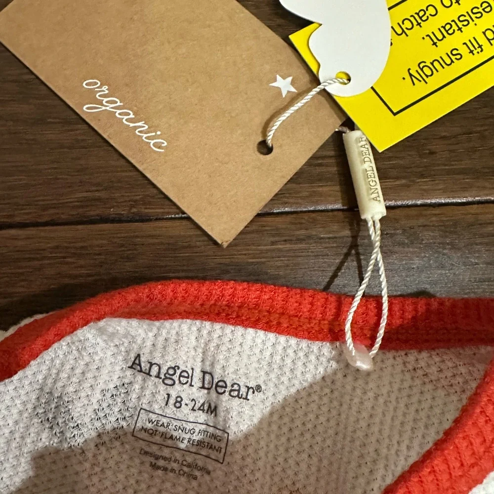Angel Dear Organic Christmas Footless Zipper Pajamas 18-24M NWT - Picture 4 of 5